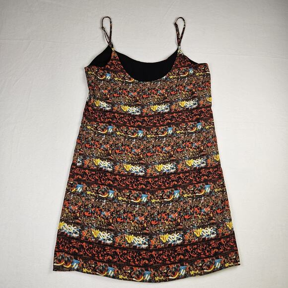 Sam Edelman Slip Dress Graffiti Print Mini Summer Colorful Party Casual Womens M - Picture 11 of 12